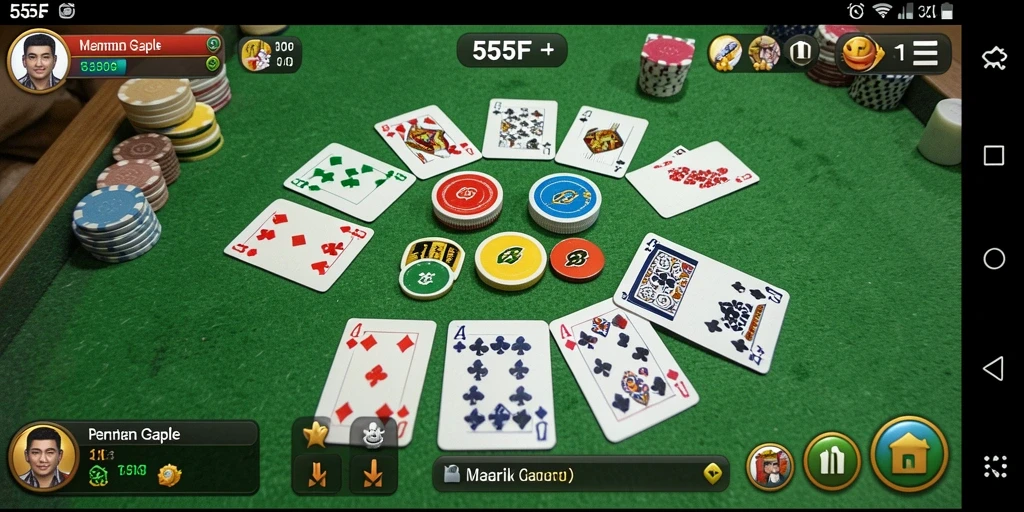 Tampilan gameplay Gaple yang seru di 555F.