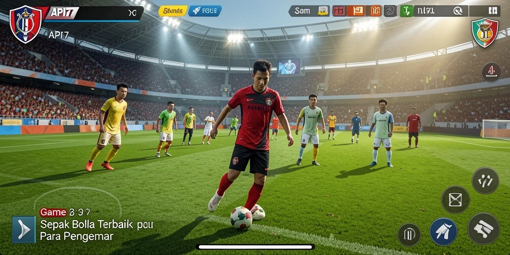 Tangkapan layar dari gameplay <strong>API77</strong> yang menampilkan pertandingan sepak bola yang seru.