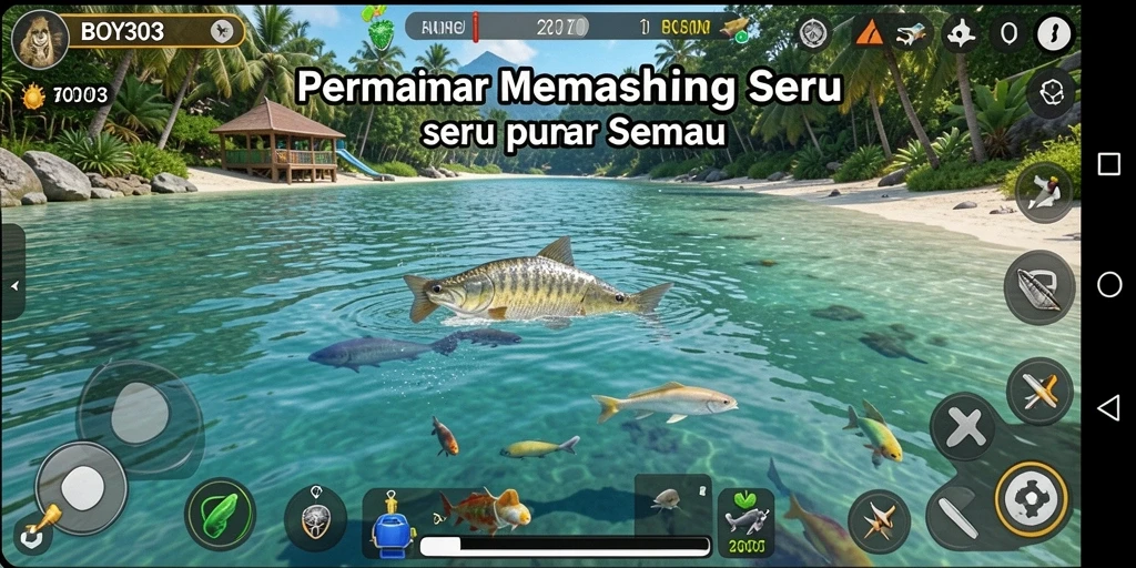 Tampilan gameplay BOY303 yang seru saat memancing di laut.