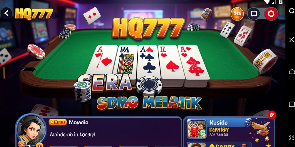 Screenshot menampilkan gameplay seru dari HQ777 dalam permainan Domino.