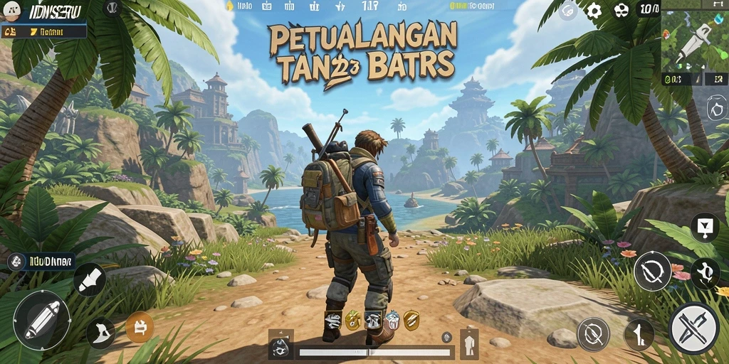 Tangkapan layar menampilkan petualangan seru dalam dunia terbuka IDNSERU.