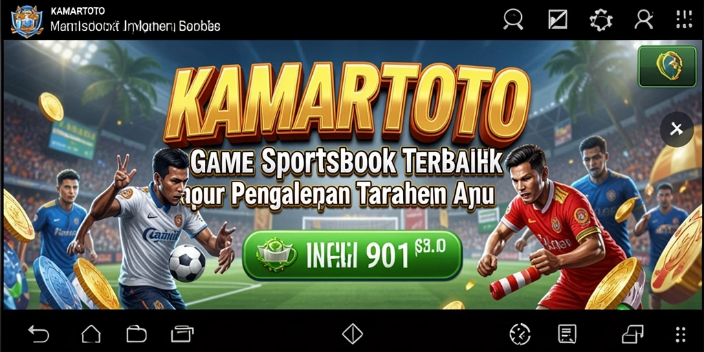 Screenshot KAMARTOTO menampilkan fitur utama aplikasi Sportsbook.