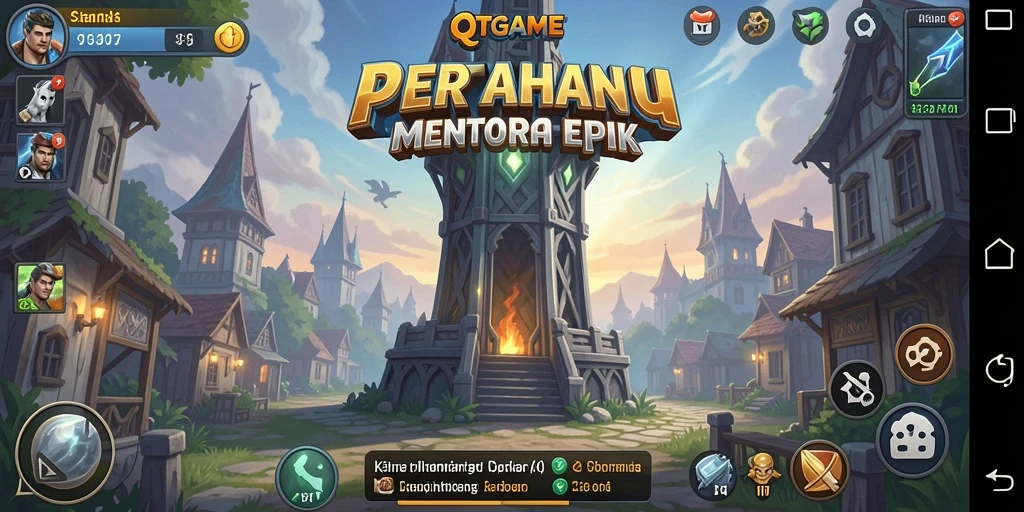Tampilan gameplay menara pertahanan yang mendebarkan di QTGAME.