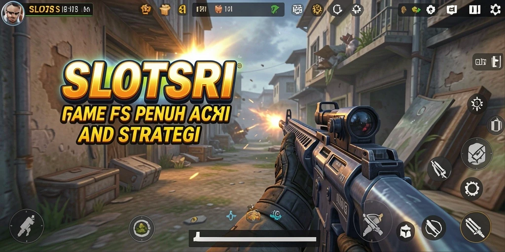 Screenshot utama SLOTSRI menampilkan aksi seru dalam gameplay FPS.
