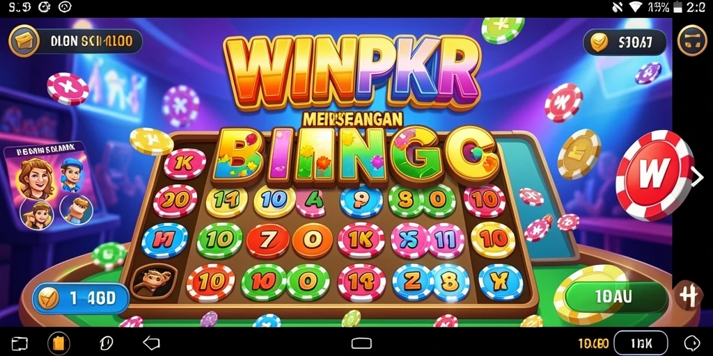 Tampilan menarik dari gameplay Bingo di WINPKR.